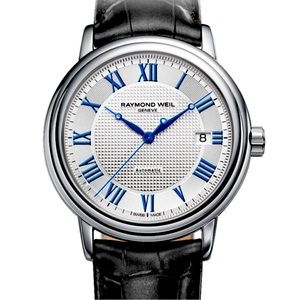 Raymond Weil Maestro Stainless Steel Black Leather Strap Men's Automatic Watch